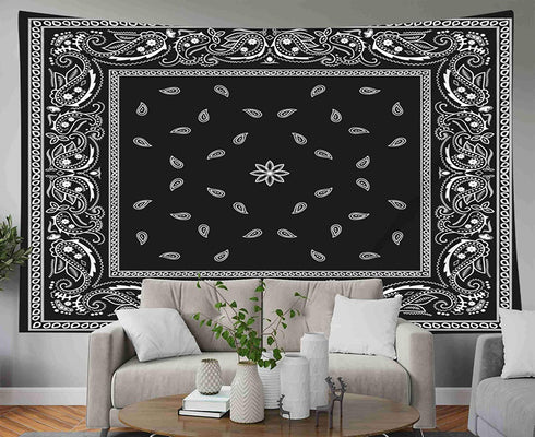 Pamime Tapestry Wall Hanging,Home Decor Tapestry Black Bana Pattern Dorm Room Bedroom Living Room 80X60 Inches?200X150Cm? Bedspread Inhouse,Black White 1
