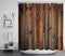LB Rustic Country Style Barn Door Shower Curtains Farmhouse Style Western Brown Primitive Wood Shower Curtains for Rural Life 72x72 Inch Waterproof Polyester Fabric with 12 Hooks