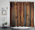 LB Rustic Country Style Barn Door Shower Curtains Farmhouse Style Western Brown Primitive Wood Shower Curtains for Rural Life 72x72 Inch Waterproof Polyester Fabric with 12 Hooks