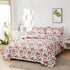 Kids Quilts Set King Size, Boy Tree Bedding Lightweight Reversible Red Bus Cartoon Bedspread Coverlet Gift Teens Child Holiday Decor (Red White, King)