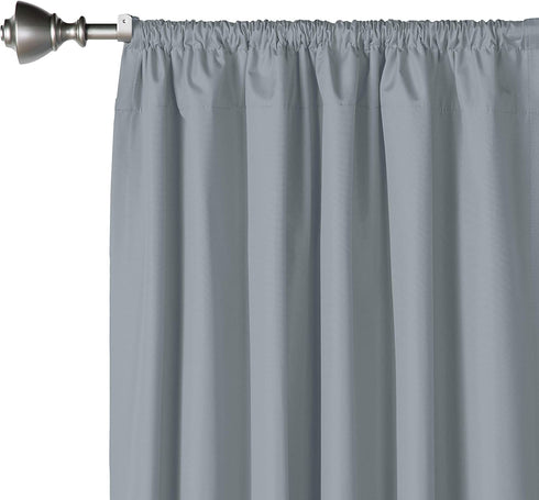 Amazon Basics Room Darkening Blackout Window Curtains with Grommets - 42 x 96-Inch, Dark Gray, 2 Panels