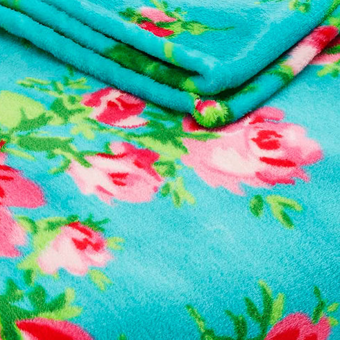 Betsey Johnson Home | Plush Collection | Throw - Ultra-Soft & Cozy Fleece, Lightweight & Luxuriously Warm, Perfect for Bed or Couch, Bouquet Day