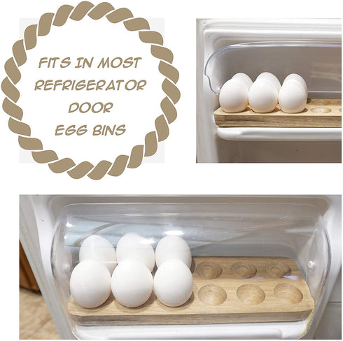 Gui's Chicken Coop Egg Tray - Rustic Wooden Egg Holder For Eggs Usable in Kitchen Refrigerator, or Countertop for Display or Storage - Easy to Clean€¦ (12 Eggs)
