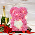 Girlfriend Gifts,Rose Bear, Rose Teddy Bear Rose Flower Bear, Gifts for Women,Unique Gifts,Girls,mom - Over 250+ Flowers on Every- 10 inch Clear Gift Box (Pink, 10)
