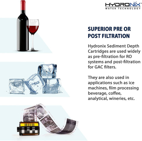 Hydronix SDC-25-2005 Whole House, RO Systems or Commercial Use Sediment Water Filter Cartridge 2.5" x 20" - 5 micron (PACK OF 4)