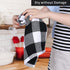 Mordimy 100% Cotton Waffle Weave Check Plaid Kitchen Towels, 13 x 28 Inches, Super Soft and Absorbent Dish Towels for Kitchen, 4-Pack, White & Black