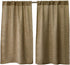 Valea Home Soft Burlap Short Curtains Rustic Natural Tan Rod Pocket Curtain Panels for Small Window 45 inch Length Cafe Kitchen Curtains, 2 Panels