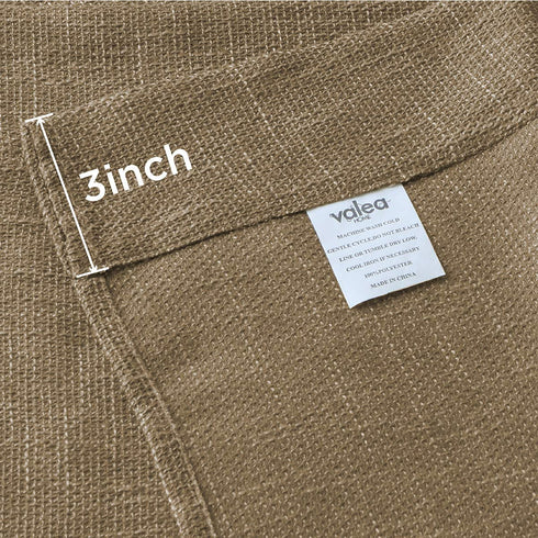 Valea Home Soft Burlap Short Curtains Rustic Natural Tan Rod Pocket Curtain Panels for Small Window 45 inch Length Cafe Kitchen Curtains, 2 Panels