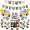 Koyatti Cat Theme Birthday Party Decorations Set,Cat Lover Birthday Party Supplies for Kids Girls,16 MEOW Balloons,Cat Face Banner and 24 Cupcake Toppers,A Big Happy Birthday Caketopper