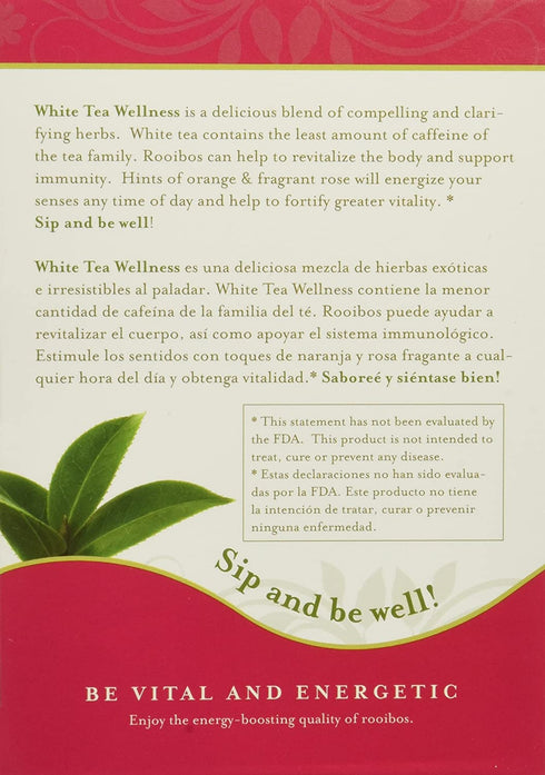Lifestyle Awareness White Tea Wellness Tea, Contains Caffeine, 20 Tea Bags, Pack of 6
