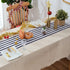HYCC 10-Pack Stripes Satin Table Runner for Wedding/Bridal Shower Birthdays/Baby Shower and Special Events (Black/White, 12"X 108")