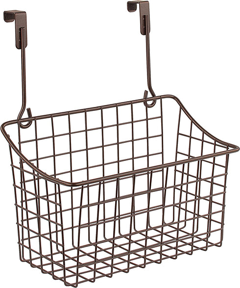 Spectrum Diversified Grid Storage Basket Over The Cabinet, Medium, Bronze