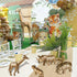 38 PCS Gold Safari Animals Figurines Toys Jungle Animals Cake Decoration Jungle Party, Wild Plastic Animals for Jungle Safari Wild Animals Birthday Baby Shower Party Decoration Centerpiece Supplies