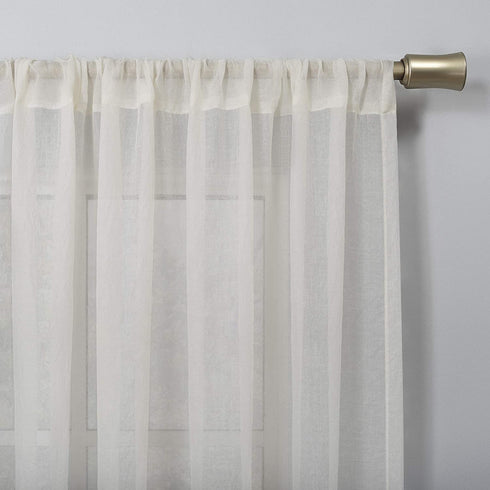 No. 918 Tayla Crushed Texture Semi-Sheer Rod Pocket Curtain Panel, 50" x 84", Cream Off-White