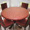 Covers For The Home Deluxe Elastic Edged Flannel Backed Vinyl Fitted Table Cover - Fashion Diamond (Rust) Pattern - Small Round - Fits Tables up to 40" - 44" Diameter