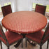 Covers For The Home Deluxe Elastic Edged Flannel Backed Vinyl Fitted Table Cover - Fashion Diamond (Rust) Pattern - Small Round - Fits Tables up to 40" - 44" Diameter