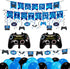 Decorlife Gamer Birthday Decorations, Video Game Birthday Party Decorations for Boys, 24PCS Wristbands, Foil Curtains, Photo Booth Props Included, Blue, Total 99PCS