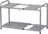 SimpleHouseware Under Sink 2 Tier Expandable Shelf Organizer Rack, Silver (expand from 15 to 25 inches)