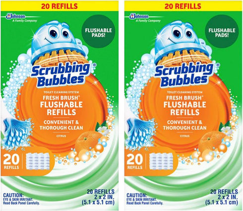 Scrubbing Bubbles Toilet Fresh Brush Flushable Refills 20 CT (Pack of 2)