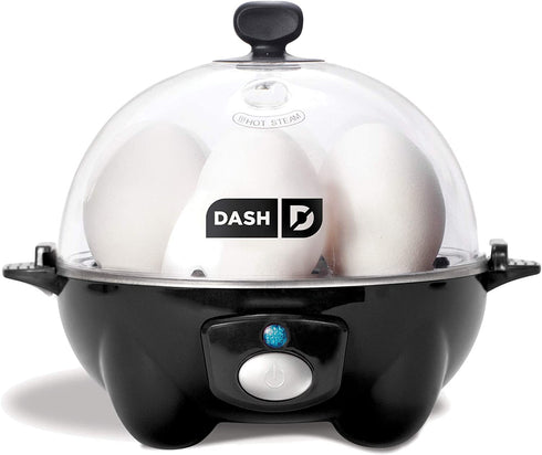 Dash Rapid Egg Cooker: 6 Egg Capacity Electric Egg Cooker for Hard Boiled Eggs, Poached Eggs, Scrambled Eggs, or Omelets with Auto Shut Off Feature - Black