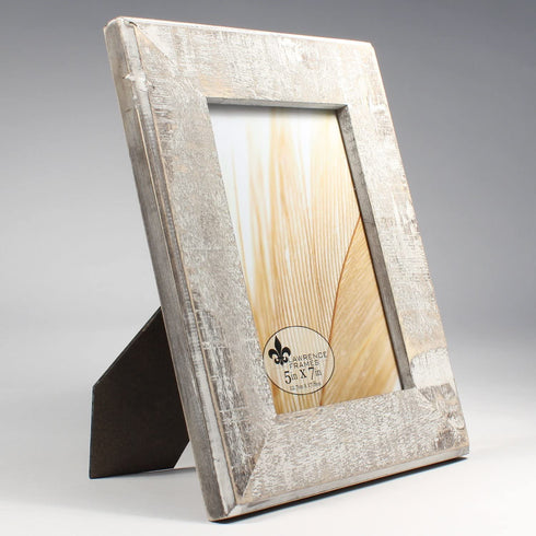 Lawrence Frames 5x7 Distressed Gray Wood with White Wash Picture Frame