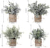 Artificial Topiaries Plants & Flowers, 4 Pcs Mini Plants Artificial Potted Set Fake Green Grass Plant Faux Plastic Topiary for Home Office Desk Bathroom Kitchen Counter Decoration (Nature)