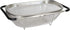 i Kito Over the Sink Colander with Expandable Rubber Grip Handles - Fine Mesh Oval Strainer in Stainless Steel -Drain, Rinse Fruits and Vegetables