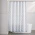 Amazon Basics Fabric Shower Curtain with Grommets and Hooks - 72 x 72 Inch, Gray Art Deco