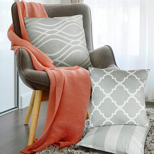 pendali Throw Pillow Covers 18x18, Decorative Square Throw Pillow Cover Cushion Covers Pillowcase, Home Decor Decorations for Sofa Couch Bed Chair Car, Set of 4, Pillow Protector