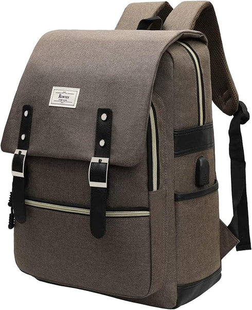 Ronyes Backpack Bookbag for Women and Men Laptop Backpack College School Bag with USB Charging Port Fits up to 15.6 Inch Laptop