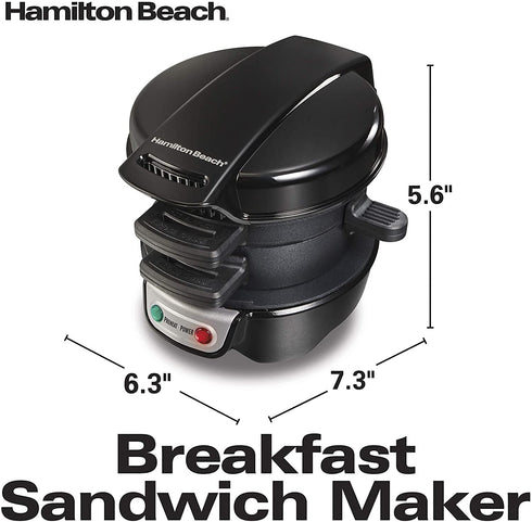 Hamilton Beach Breakfast Sandwich Maker, Black (25477)