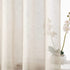 FMFUNCTEX Linen Sheer Curtains Living-Room 84inch Long Modern Semi Sheer Window Panel Drapes for Farmhouse Bedroom Grommet Top, Natural, 55" w 1 Pair 7ft