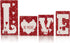 Ornativity Red Wooden Love Blocks - Valentine's Day Romantic Heart Wood Letters Block Decoration Sign with Hearts for Mantel Shelf Over Fireplace, Table Top, Home and Office