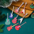 Purpeak 24 Pieces Christmas Guitar Ornaments Christmas Wooden Guitar Model Xmas Tree Guitar Hanging Decorations Christmas Wood Musical Instrument Ornaments for Christmas Party Home Wall Decor Supplies