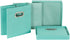 Household Essentials 806-1 Caf© Lids and Handles | 2 Pack | Teal Green Linen Cube Bin Storage Set, 2 Count
