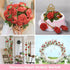 Groleca Artificial Flowers Real Touch Foam Dark Red Fake Roses 50Pcs with Stems for DIY Wedding Bouquets Bridal Shower Centerpieces Floral Arrangements Party Tables Home Decorations (Dark Red)