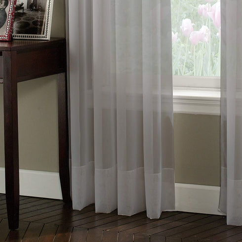 Curtainworks Soho Voile Curtain Panel, 144", Silver,1Q804004SV