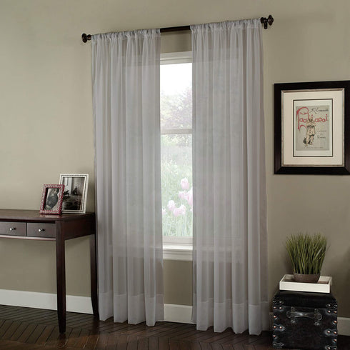 Curtainworks Soho Voile Curtain Panel, 144", Silver,1Q804004SV