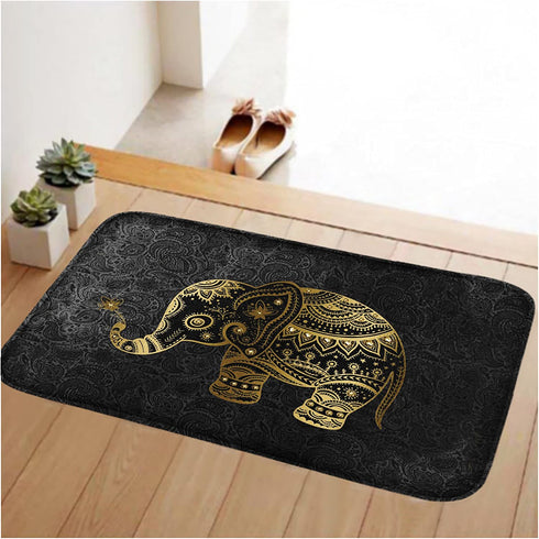 Goldwheat Bath Rugs Doormats Floor Mat Welcome Entrance Door Mat for Indoor Outdoor Non-Slip Washable Areas Shoe Rugs (Elephant)