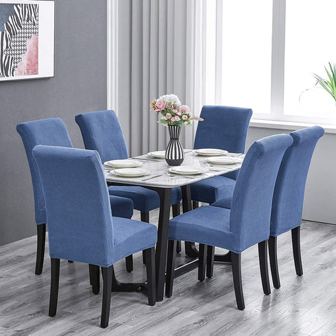Howhic Stretch Chair Covers for Dining Room Set of 4, Removable Washable Dining Room Chair Covers, Dining Chair Slipcovers Seat Protector, Great for Home and Banquet Decor (Periwinkle Blue, 4 Pack)