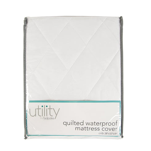 Tadpoles Waterproof Fitted Crib and Toddler Protective Mattress Pad Cover, White