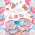 Unicorn Party Decorations by Aliza | Girl Princess Toddler Kids Birthday Pastel Rainbow Pink Decorations Cups Plates Signs Napkins Balloons Tablecloth Utensils Decorations for Girls Serves 16
