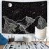 Sevenstars Mountain Tapestry Moon Star Tapestry Starry Night Sky Tapestry Black and White Mountains Tapestry for Room