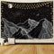 Sevenstars Mountain Tapestry Moon Star Tapestry Starry Night Sky Tapestry Black and White Mountains Tapestry for Room