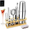 Bartender Kit with Stand,Cocktail Shaker Set Stainless Steel Bar Tool Set for Drink Mixing with Mixing Spoon Measuring Jigger, Liquor Pour Awesome Drink