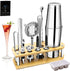 Bartender Kit with Stand,Cocktail Shaker Set Stainless Steel Bar Tool Set for Drink Mixing with Mixing Spoon Measuring Jigger, Liquor Pour Awesome Drink