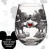 Silver Buffalo Disney Mickey and Minnie Classic Heart Glitter Stemless Glass, 20-Ounce