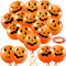 60 Pieces Halloween Balloons Pumpkin Balloons Halloween Balloons 12 Inch Latex Balloons Halloween Expression Balloon 4 Styles Orange Pumpkin Balloons for Halloween Birthday Party