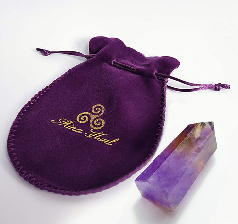Amethyst Healing Crystal Wand Pointed & Faceted Prism Bar for Reiki Chakra Meditation Therapy Deco, Small gemstomes are Gifts (Colors May Vary Due Natural Properties)