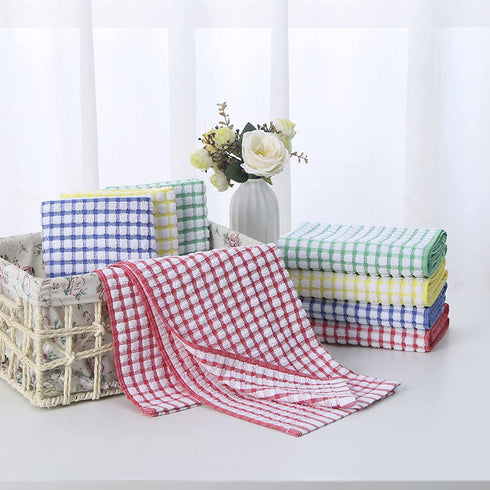 Oeleky Dish Towels for Kitchen 15x26 Inches, Pack of 8 Cotton Kitchen Towels for Drying Dishes, Absorbent Bar Mop Towels (Multi, 15x26 inches)